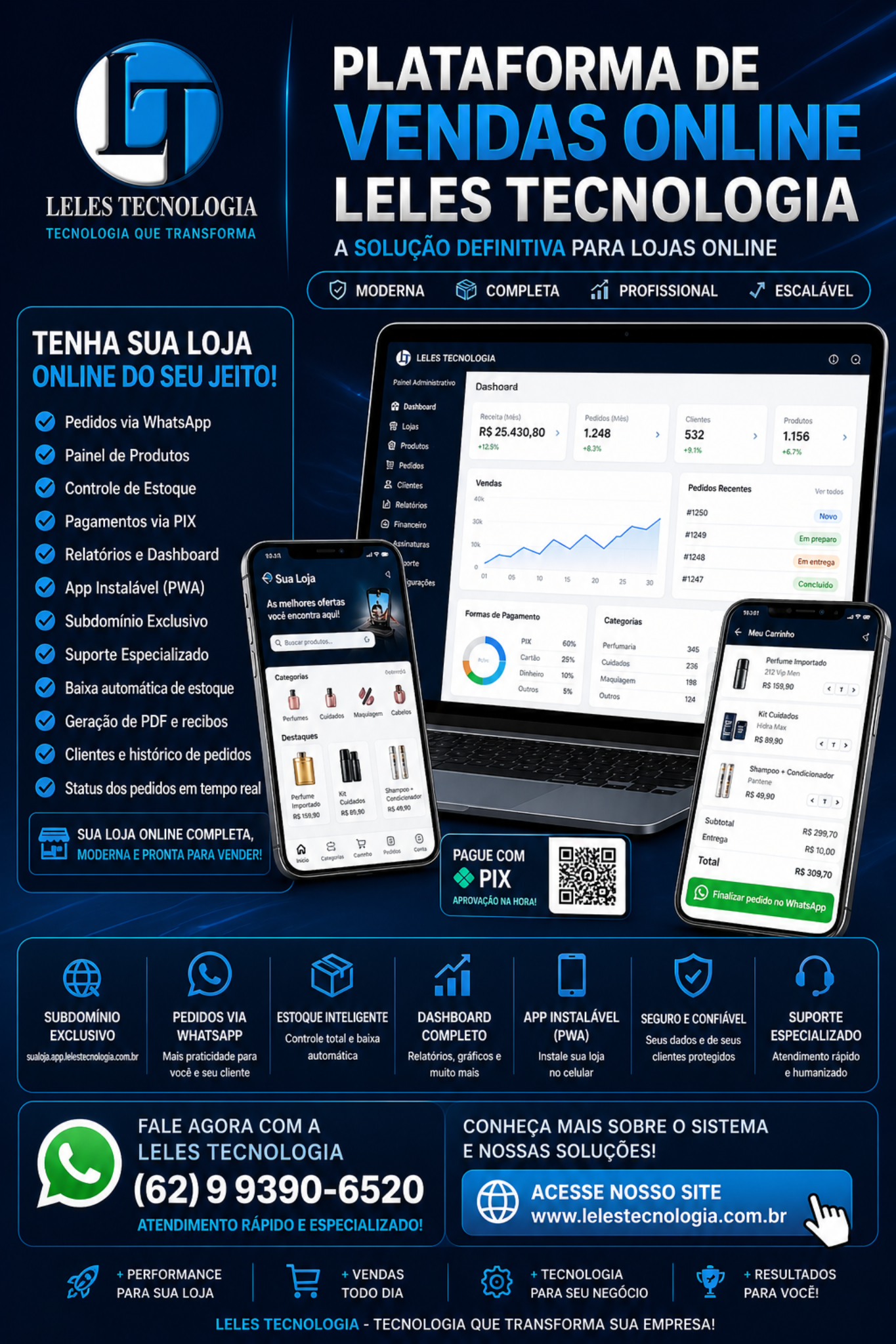 Plataforma de vendas online Leles Tecnologia